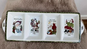 Portmeirion Christmas Story Tray Santa 4 Part Relish Divided Dish Porcelain VGC - Picture 1 of 14