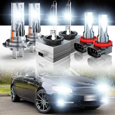 For Volvo S80 2008-2010 2011 2012 2013 LED Headlight + Fog Light Bulbs Combo 6pc - Image 1 of 4