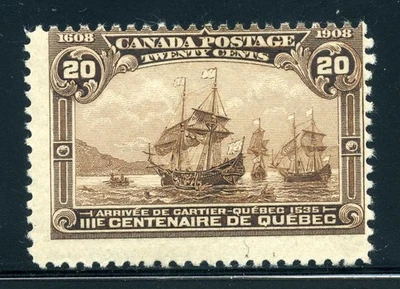 Canada 103, 20¢ Quebec Tercentenary, Mint LH, thin specks, Scott $275 - Image 1 of 2