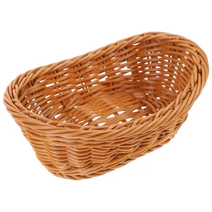 Rattan Bread Basket Wicker Baskets for Fruit Gifts Empty Serving - Picture 1 of 12