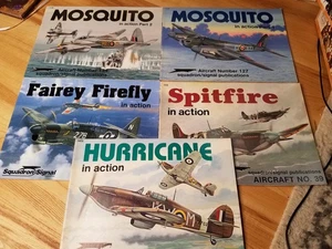 Squadron Signal Lot British Mosquito Spitfire Hurricane Firefly In Action SC - Imagen 1 de 1