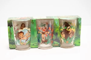 Vintage Disney Tarzan Jungle Official Drinking Glasses Disney Land Park France - Picture 1 of 7