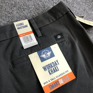 Pantalone Dockers Uomo 48x30 Grigio Cachi Dritto 4 Vie Elasticizzato Flex Comfort Vita - Foto 1 di 14