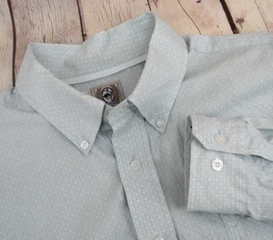 Camisa Occidental CINCH Estampado Geométrico Manga Larga Con Botones PEQUEÑA Verde Pálido - Imagen 1 de 6