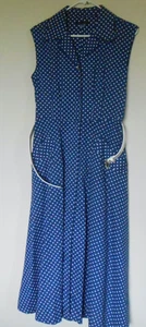 Tommy Hilfiger blue white polka dots pocket maxi cotton shirt dress, size 6 - Picture 1 of 8