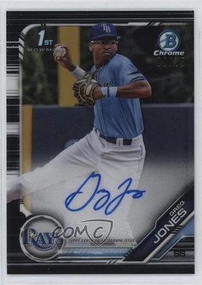 2019 Bowman Draft Chrome Pick Black Refractor /75 Greg Jones #CDA-GJ Auto - Image 1 of 2