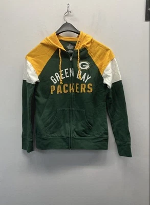 Толстовка с капюшоном женская Majestic Green Bay Packers NFL на молнии цветной блок S - Изображение 1 из 4