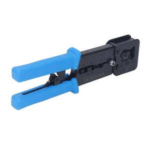 RJ45 Ethernet Crimper Repair Kit CAT6 CAT5E Pass Thru Hole Tool Steel Crystal - Afbeelding 1 van 24