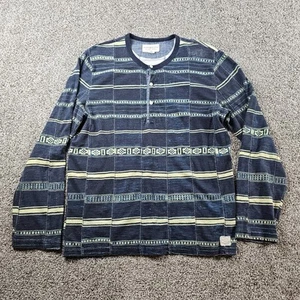Denim & Supply Ralph Lauren Shirt Mens XL Blue Henley Geometric Southwestern - Picture 1 of 10