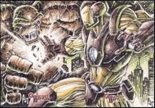 2013 Marvel Greatest Battles Cover Sketch Art Card Iron man Vs The Thing! Rare💥