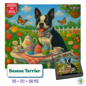 Boston Terrier Dog Puzzle | Cute Dog Puzzle | Fun Jigsaw for Dog Lover - Picture 1 of 9