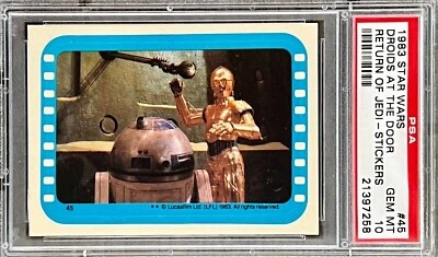 1983 Star Wars R2-D2 & C-3PO & Jabba #45 PSA 10 GEM MINT (RARE: Population 16) - Image 1 of 2