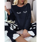 Pijama A La Moda Estampado De Pestaña Diseño Nuevo 2024 Para Mujer Conjunto Sexy