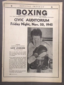 1942 LEW JENKINS Cover Photo Civic Auditorium Portland Oregon BOXING program - Picture 1 of 5