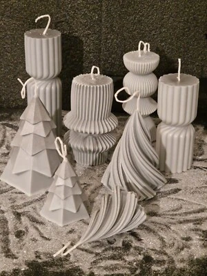 Juegos de velas perfumadas de lujo de dos vainilla y OUD / OUDH MIST gris plata cromo Foto 1 de 4