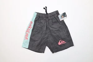 Deadstock Vtg 90s Quiksilver Surfing Boys 26 Spell Out Color Block Shorts USA - Picture 1 of 15