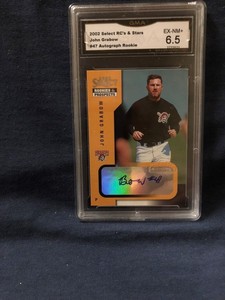 ROOKIE 2002 DONRUSS SELECT RC'S & STARS#47 JOHN GRABOW AUTOGRAPHED GRADED A 6.5