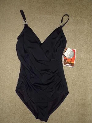 NUEVO Traje de Baño Avenue Talla Grande 18 Negro Una Pieza Maillot Soporte Control Nuevo con Etiquetas $99 Foto 1 de 4