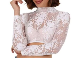 Krüger Dirndlbluse Navina ecru hochgeschlossen langarm Spitze  - Bild 1 von 28