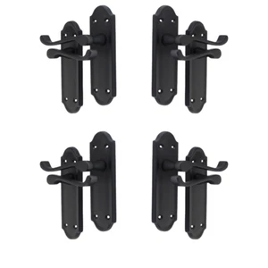 Matt Black Internal Door Handles Ashford Style Lever Latch Handles, 6 Pairs - Picture 1 of 19
