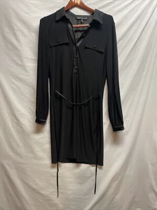 White House Black Market Long Sleeve Matte Jersey Dress Size Large Witchy - Picture 1 of 18