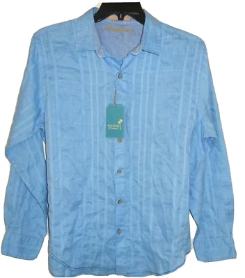 Roundtree Yorke Caribbean L/S Shirt Large Canal Blue Linen Blend NWT - Image 1 of 3