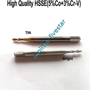TIN HSSE Machine tap M1.6 X 0.35 Metric Fine Thread Spiral Flute taps M1.6 X 0.2 - Picture 1 of 3