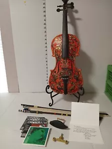 Stradivari Violine: Leon Aubert D-902, Rumänien Unikat handbemalt - Bild 1 von 12