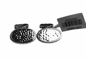JOHN HARDY STERLING SILVER HAMMERED OVAL CUFFLINKS BRAND NEW BOX 63C - Picture 1 of 7