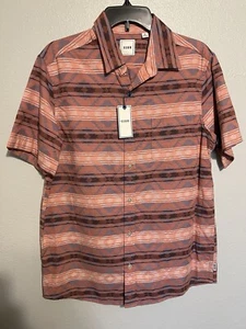 ROWM Shirt Mens Medium Short Sleeve Button Up Aztec Southwestern Print Woven $52 - Picture 1 of 4
