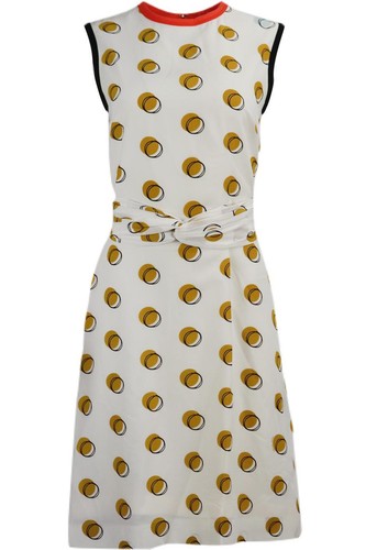 FENDI ABITO IN SETA STAMPATO CON CINTURA IT 40 UK 8