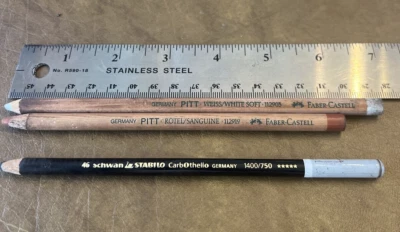 Faber Castell Pitt 粉彩铅笔 Weiss and Rotel/Sanguine - 3 支铅笔 — 第 1/4 张图片