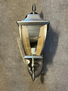 Baldwin Lighting Outdoor Bridgewater 19" Tall Wall Mounted Lantern Satin Nickel - Picture 1 of 8