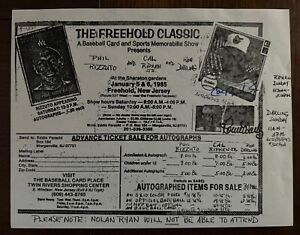 Cal Ripken Jr & Ron Darling SIGNED 1985 Freehold, NJ Classic show flyer