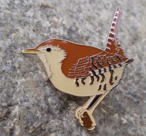 Kleiner brauner eurasischer Zauberstab Insektenfressen Gartenvogel Wildtier Brosche Pin Abzeichen - Bild 1 von 2