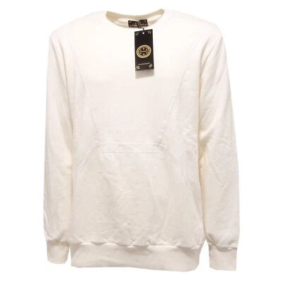 2009Q felpa MINIMAL bianco maglia uomo sweatshirt men - Immagine 1 di 4