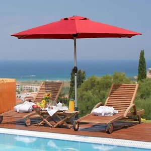 SHPAI 7.5FT Patio Umbrella, Outdoor Table Sun Umbrella with Crank (Brick Red) - Picture 1 of 8