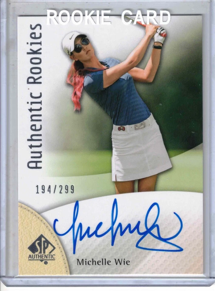 2014 UD SP Authentic golf Michelle Wie Authentic Rookies rookie auto /299 card - Image 1 of 2