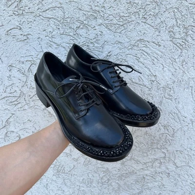 Never Worn Simone Rocha & HM Leather Black Lace Ups Derby One 42, one 43 Size - Image 1 of 4