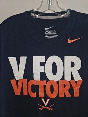 Nike University Of Virginia Regular Fit Xl Mens Blue Graphic Logo Tee NCAA - Image 1 of 4