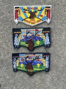 Lot 3 Boy Scouts OA Flaps – El-Ku-Ta Lodge 520 – Great Salt Lake Council Vintage - Picture 1 of 2
