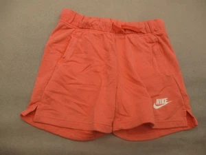 NIKE Size XL Girls Orange Cotton Blend Drawstring Pocket Gym Sweat Shorts 355 - Picture 1 of 6