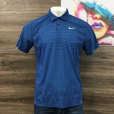 Nike Dri-FIT Tour ADV Men's Golf Polo Shirt Blue Textured Performance Large - Image 1 of 4