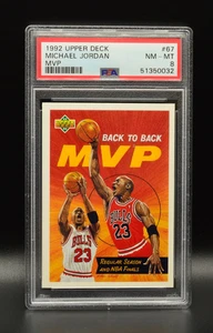 Michael Jordan MVP Upper Deck 1991-92 Back to Back #67 PSA 8 HOF Chicago Bulls - Picture 1 of 2