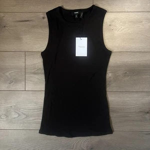 Theory New With Tags Black Compact Rib Tank Top Medium MSRP 110 - Picture 1 of 6