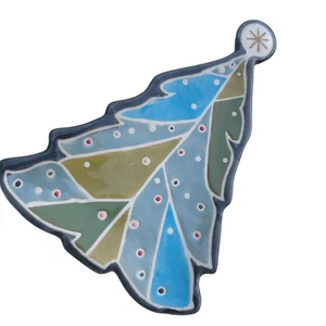 Creative Co-op Christmas Tree Stoneware Shaped Plate Holiday Decor 6" - Picture 1 of 2