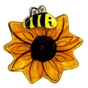 Lindo Broche Prendedor Abeja Girasol Caprichoso Insecto Flor Joyería Accesorio - Imagen 1 de 3