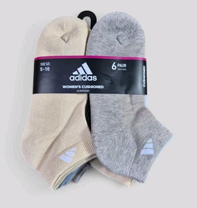 ADIDAS Womens Socks Low Cut Everyday Aeroready Cushioned 6 Pair Shoe Size 5-10 - Picture 1 of 3