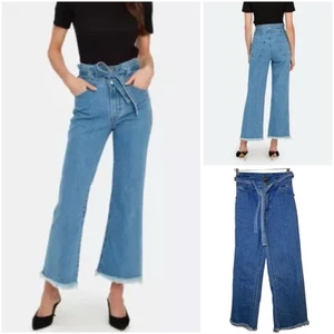 J BRAND Women’s Sukey Tie Waist Frayed Hem Crop Flare High Waist Jeans Size 26 - Picture 1 of 11