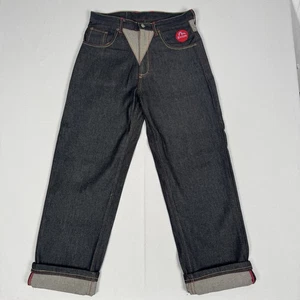 Jeans Evisu Denim Indaco Giapponese Gamba Dritta Selvedge Baggy W34 L33 9" - Foto 1 di 13